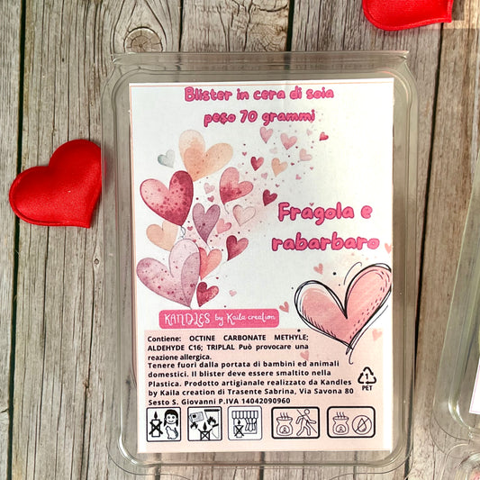 Blister cuori Fragola e rabarbaro