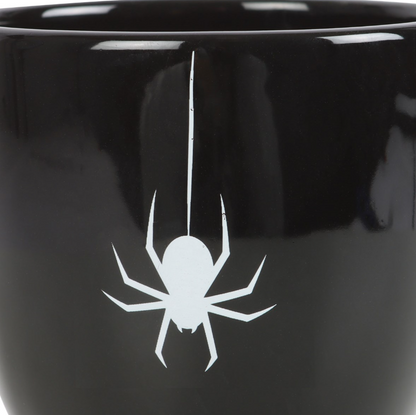 Tazza nera con ragno