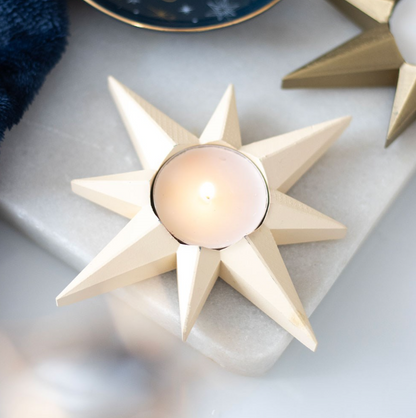 Porta tealight a forma di stella in resina
