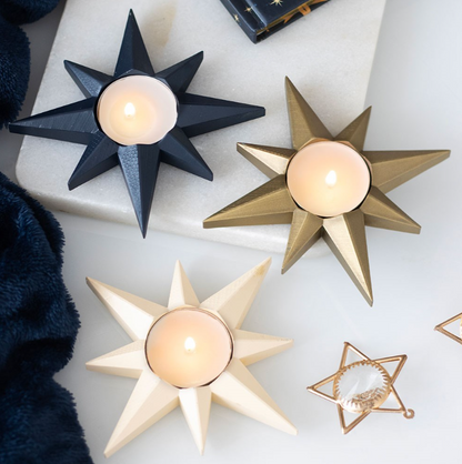 Porta tealight a forma di stella in resina