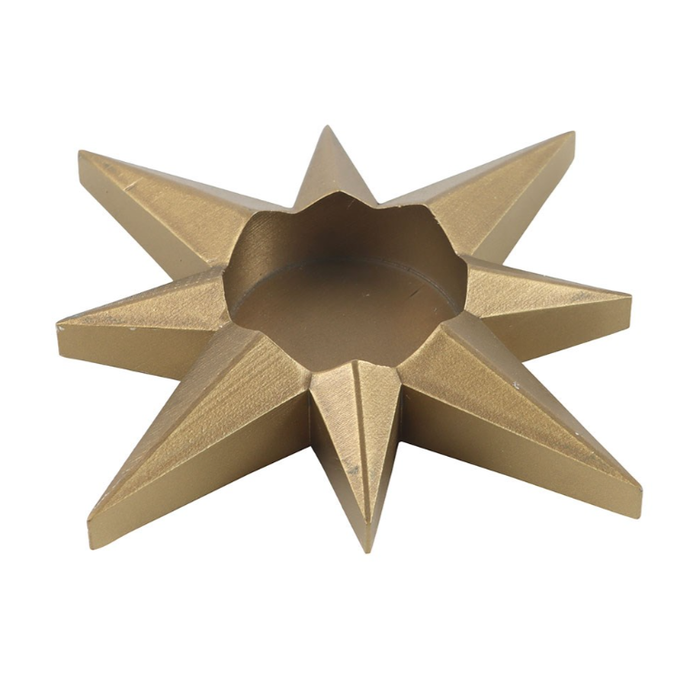 Porta tealight a forma di stella in resina