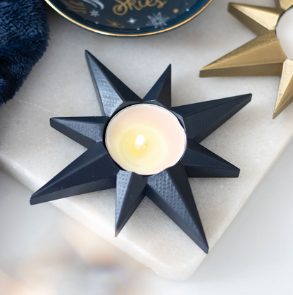 Porta tealight a forma di stella in resina