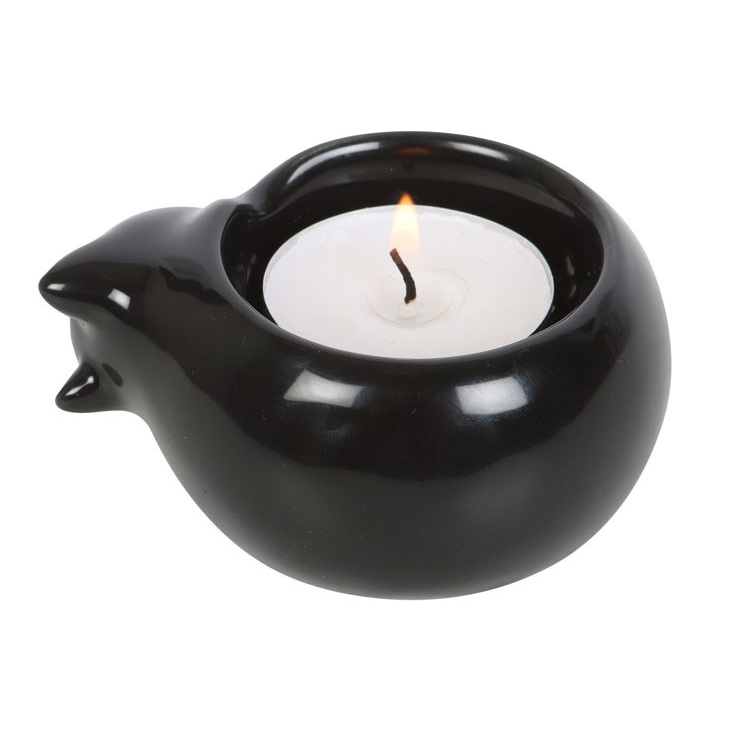 Porta Tealight a forma di Gatto Nero