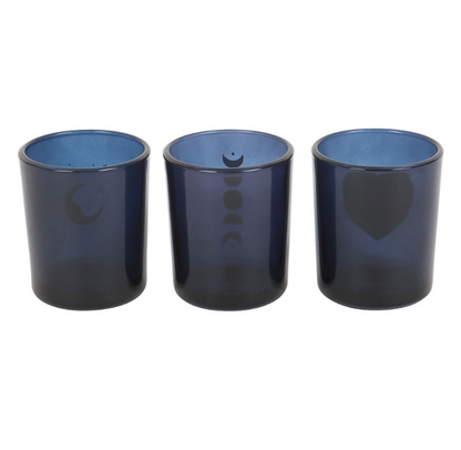 Set di 3 porta tealight - Blue Moon