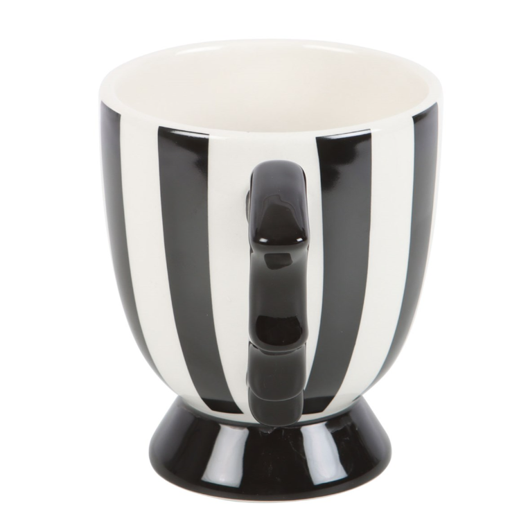 Tazza Bianca e Nera con manico ad ala di pipistrello