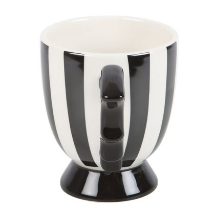 Tazza Bianca e Nera con manico ad ala di pipistrello