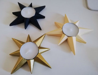 Porta tealight a forma di stella in resina