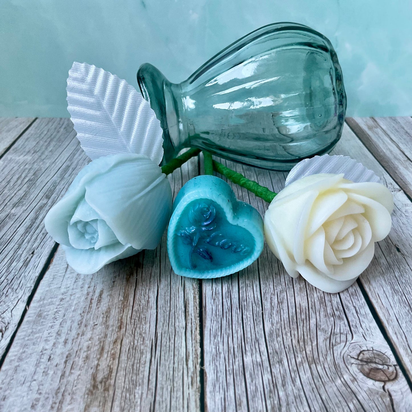 Mini bouquet con vasetto verde * fragranza Bluebell *
