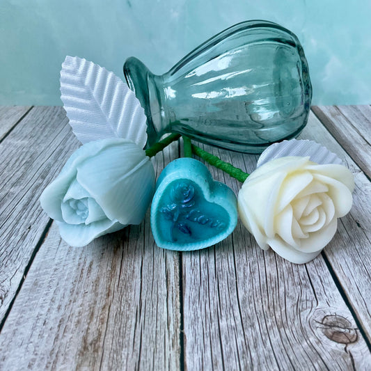 Mini bouquet con vasetto verde * fragranza Bluebell *