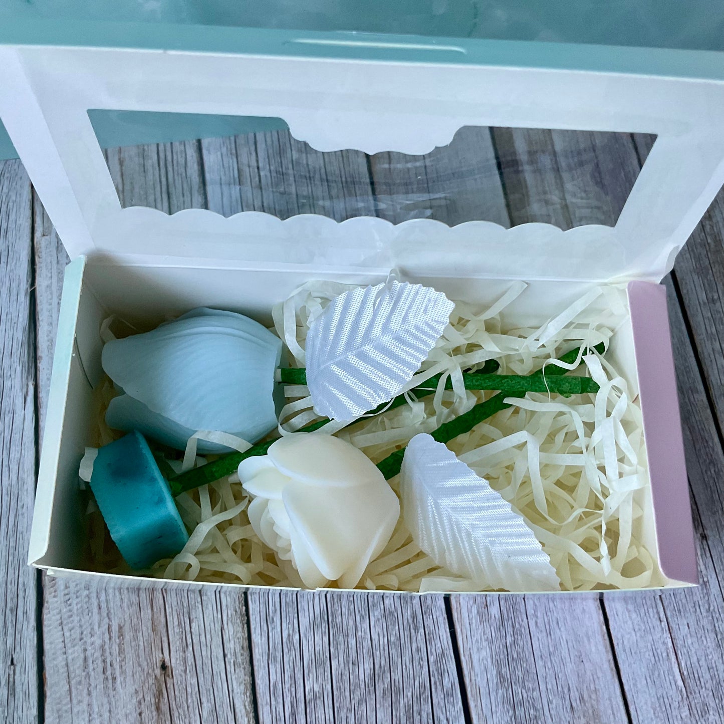 Mini bouquet con vasetto verde * fragranza Bluebell *
