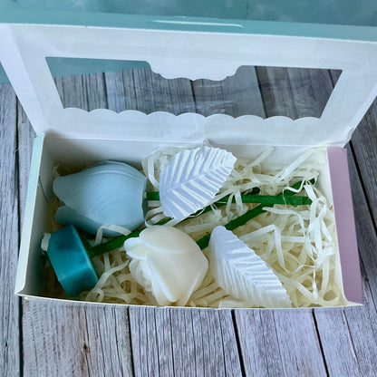 Mini bouquet con vasetto verde * fragranza Bluebell *