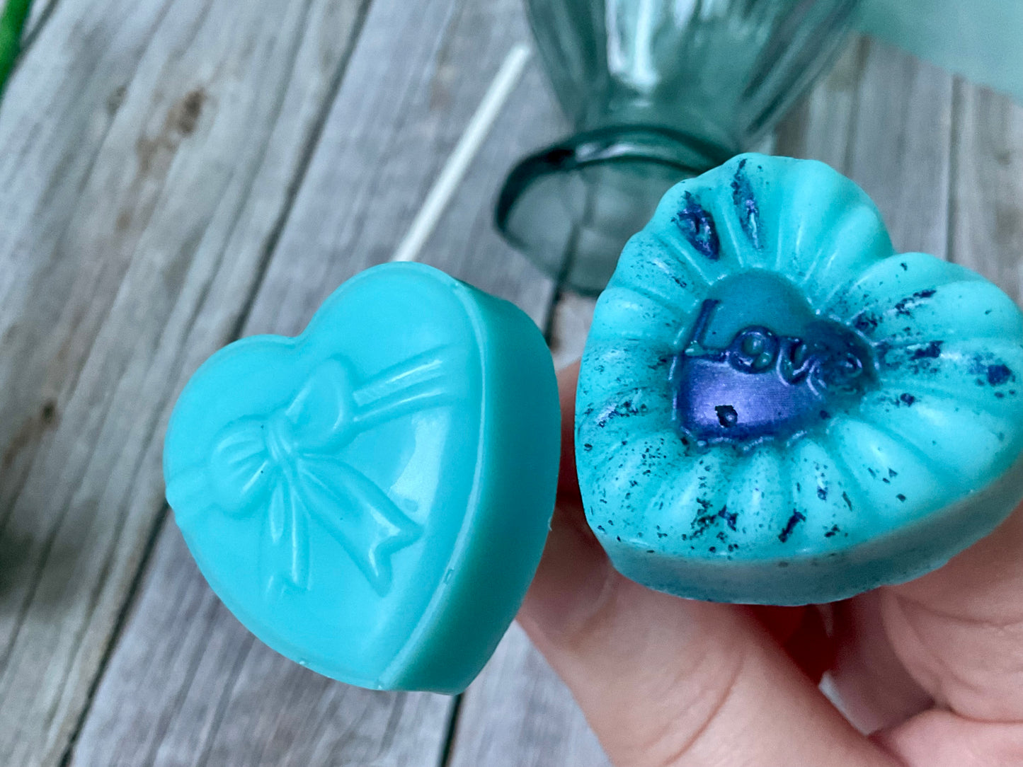 Mini bouquet con vasetto verde * fragranza Bluebell *