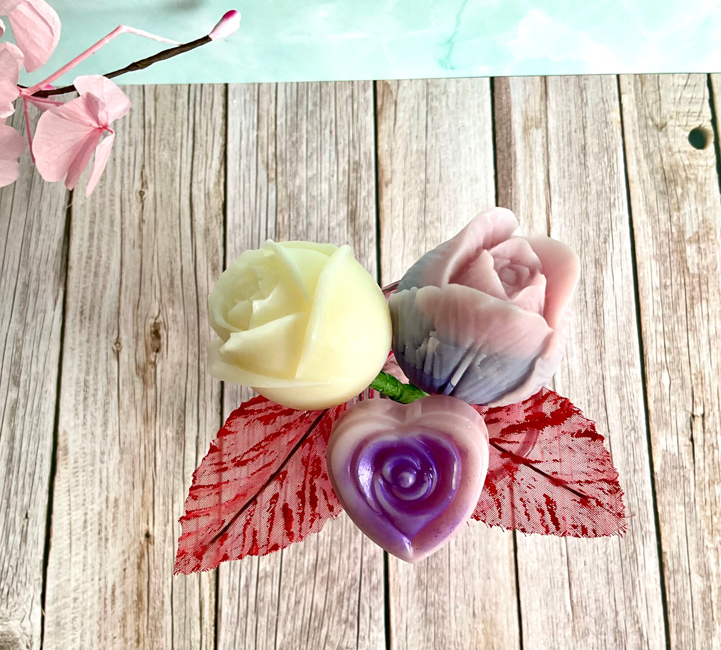 Mini bouquet con vasetto malva* fragranza Peonia *